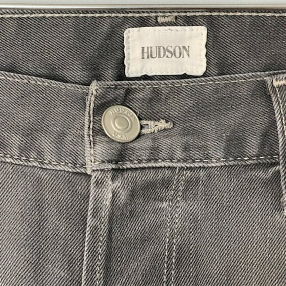 Hudson Byron Style M255D High Rise Grey Button Fly Straight Leg Jeans 38 - Picture 2 of 8